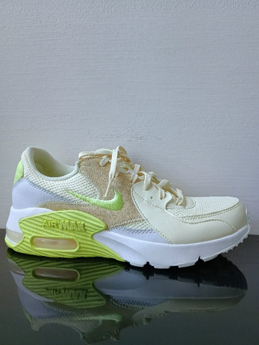 Nike Women's Air Max Ecee Sneaker in Natural & Warm Alabaster/Light Lemon Twist